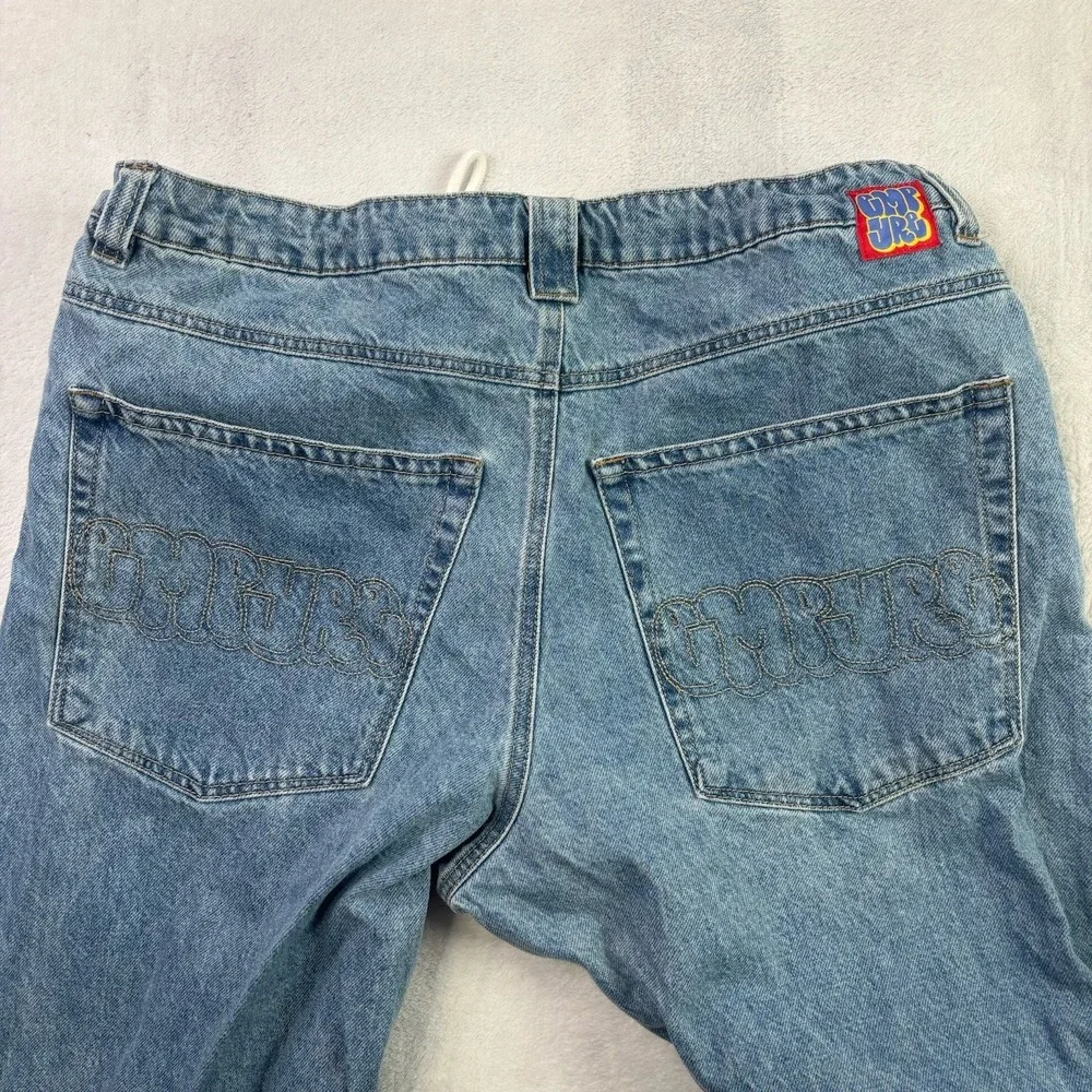 Y2K Empyre Embroidered Baggy Denim Blue Jeans Men's Waist 36